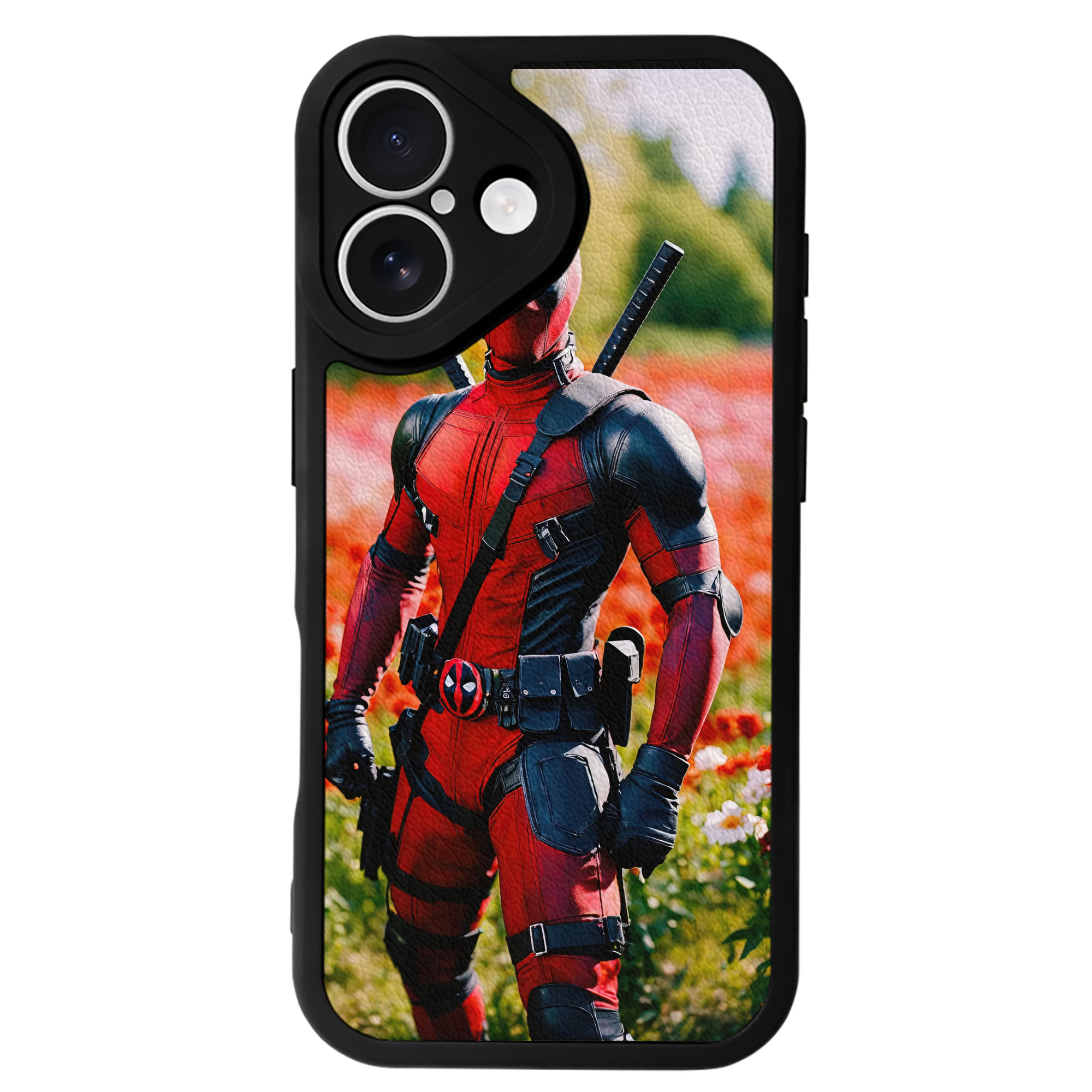 （画像用） Deadpool デッドプール 【iPhone 16シリーズ対応】シリコンスマホケース（レザー調） 材質：シリコン